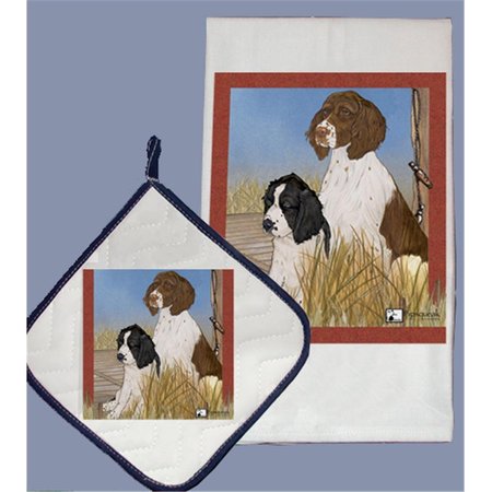 BAKEBETTER Dish Towel and Pot Holder Set - English Springer Spaniel BA2633808